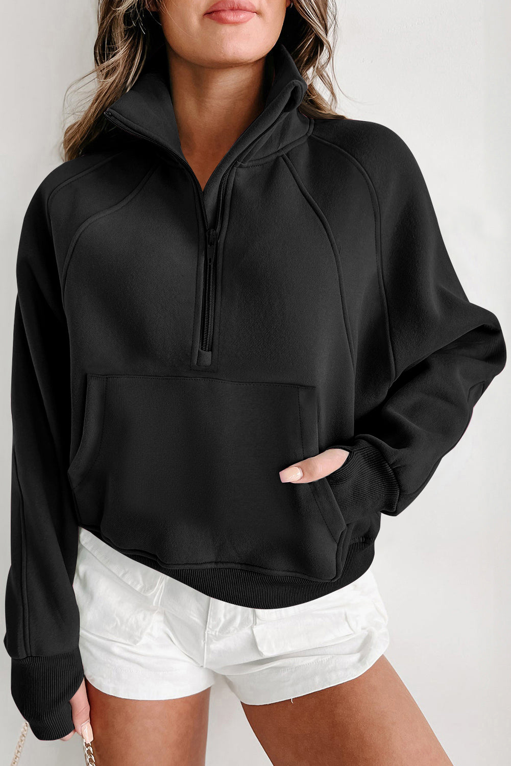 Zip Up Collar Sweatshirt (online only)