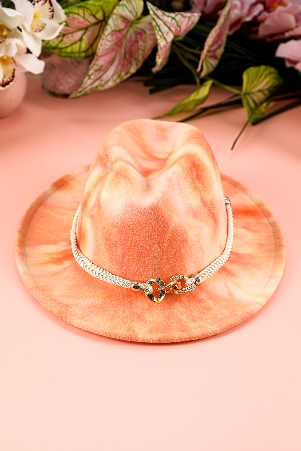 Apricot Pink Tie Dyed Woolen Hat (online only)