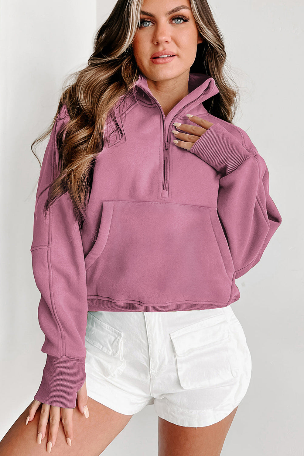 Zip Up Collar Sweatshirt (online only)