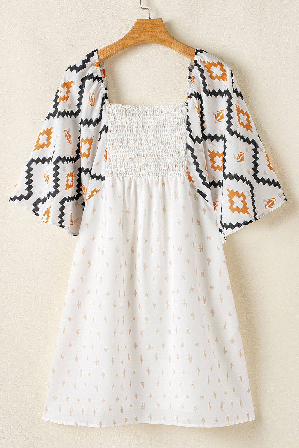 Geometric Print Pleated Mini Dress (online only)