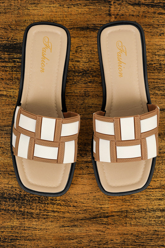 Leather Square Toe Slides (online only)