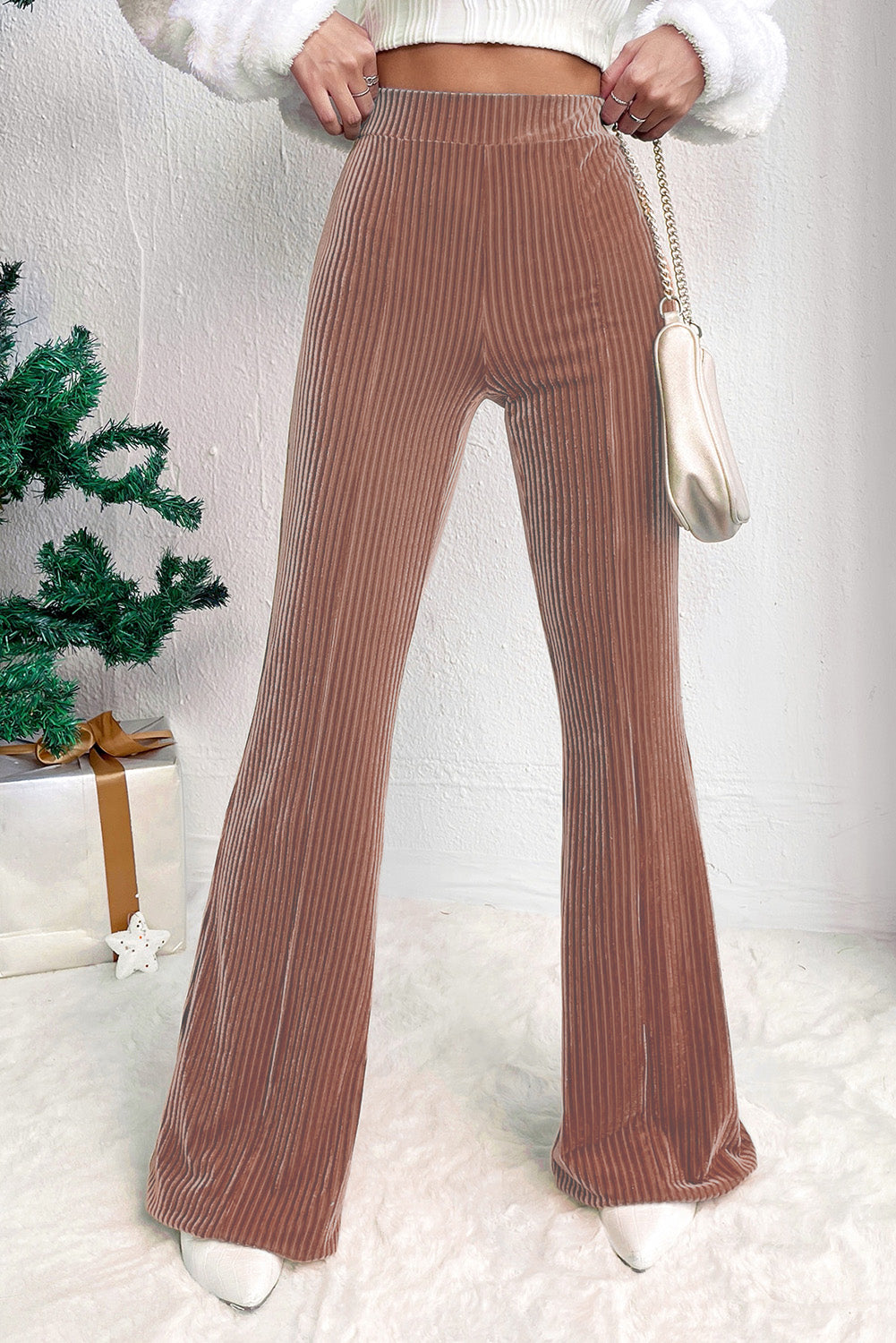 Chestnut Corduroy Flare Pants (online only)