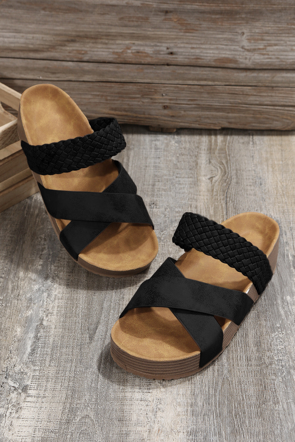 Braided Criss Cross Platform Slides (online only)