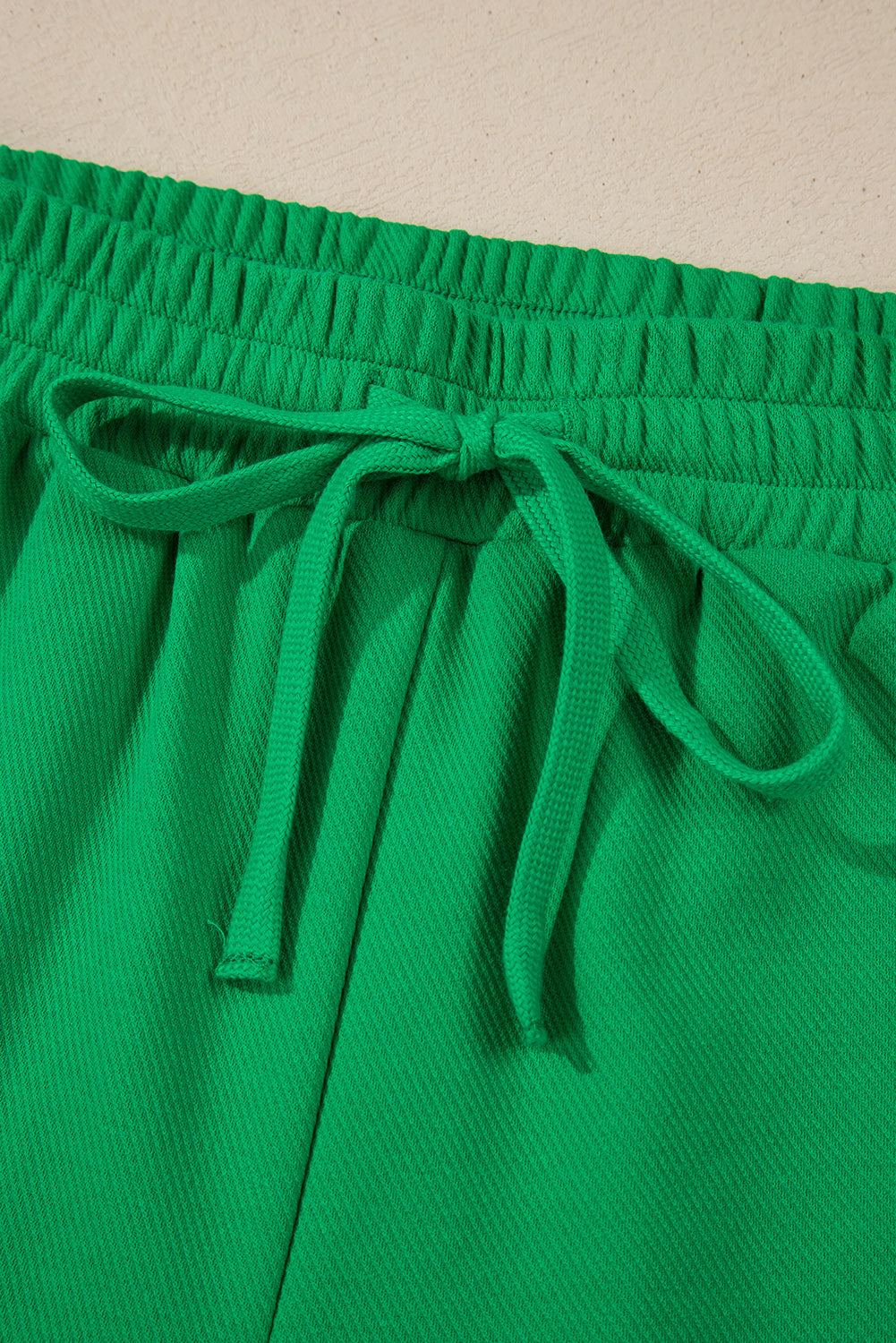 Bright Green Two Tone Textured Tee and Shorts Set (online only)