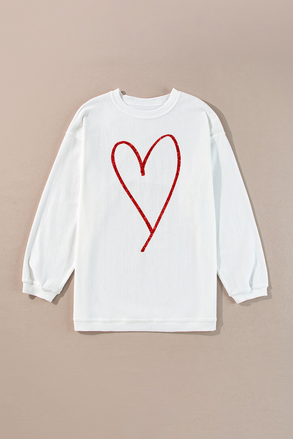 Glitter Heart Print Graphic Sweatshirt (online only)