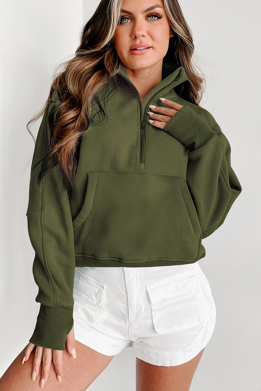 Zip Up Collar Sweatshirt (online only)