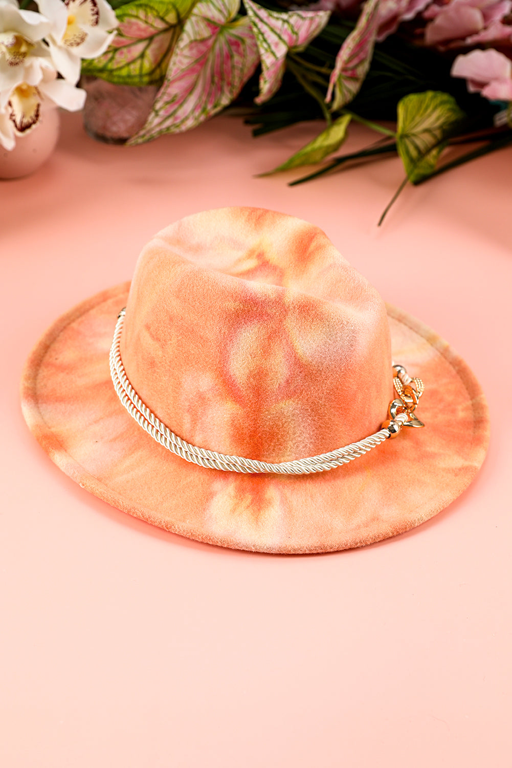 Apricot Pink Tie Dyed Woolen Hat (online only)