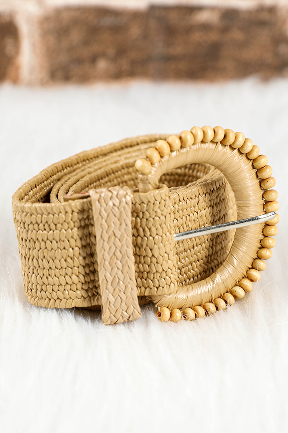 Camel Braided Leather Belt (online only)