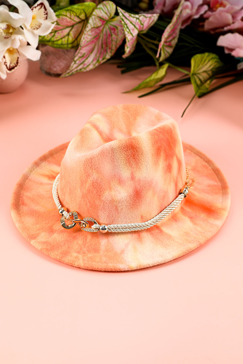 Apricot Pink Tie Dyed Woolen Hat (online only)