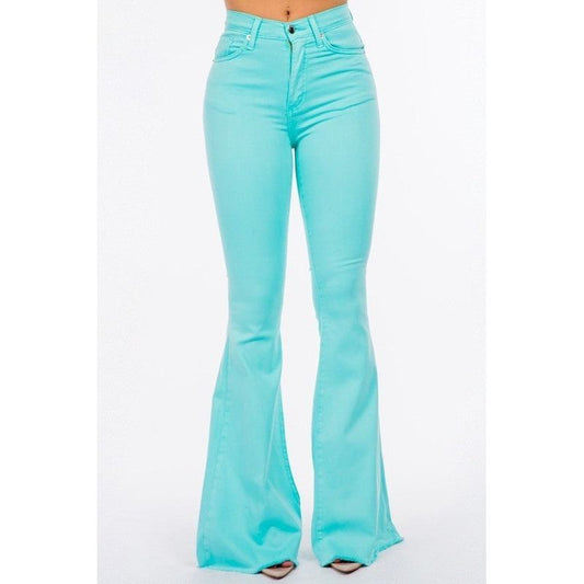 Bell Bottom Jean in Turquoise Inseam 32"