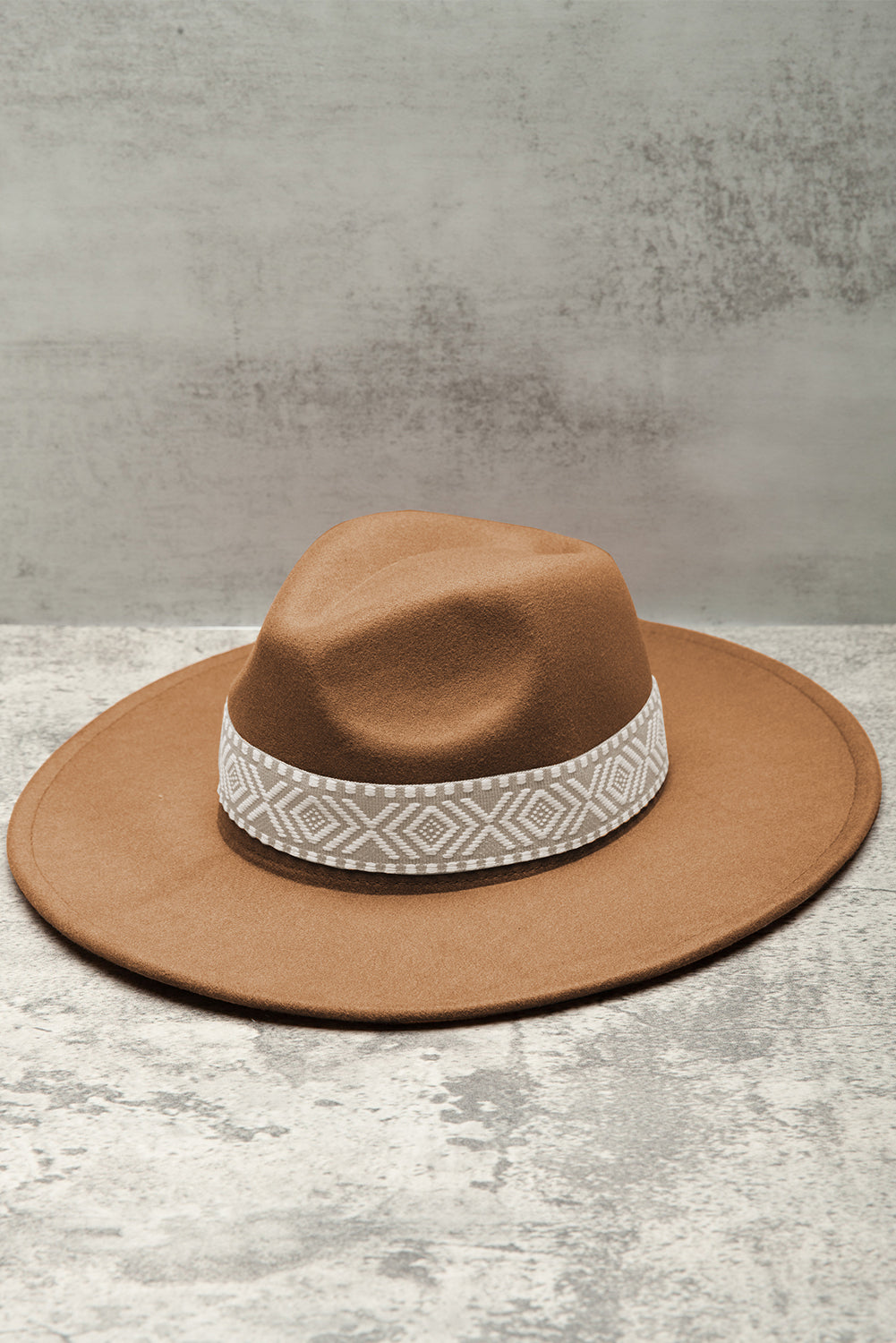 Brown Western Flat Brim Cowboy Woven Hat (online only)