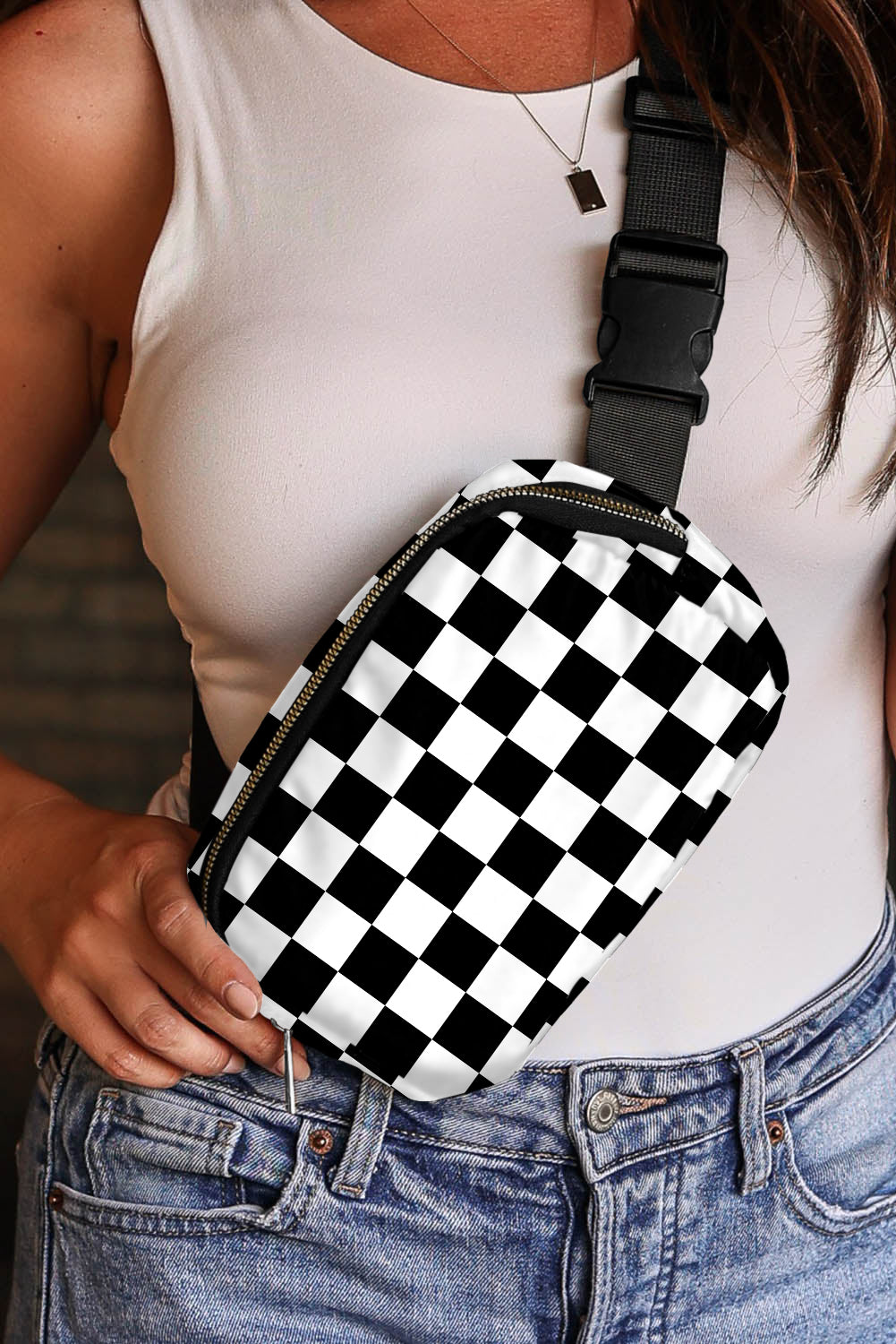 Checkered Print Crossbody (online only)