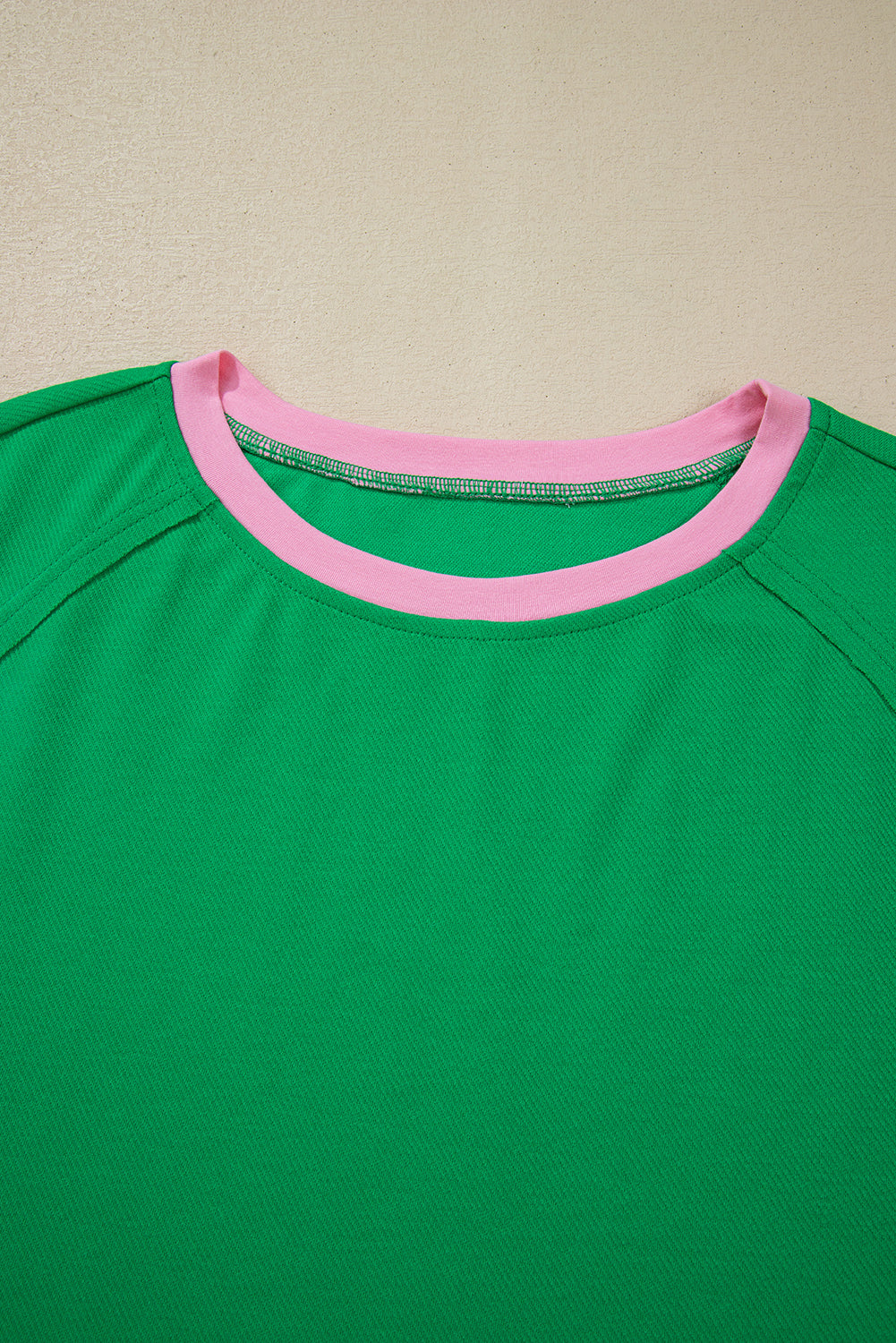 Bright Green Two Tone Textured Tee and Shorts Set (online only)