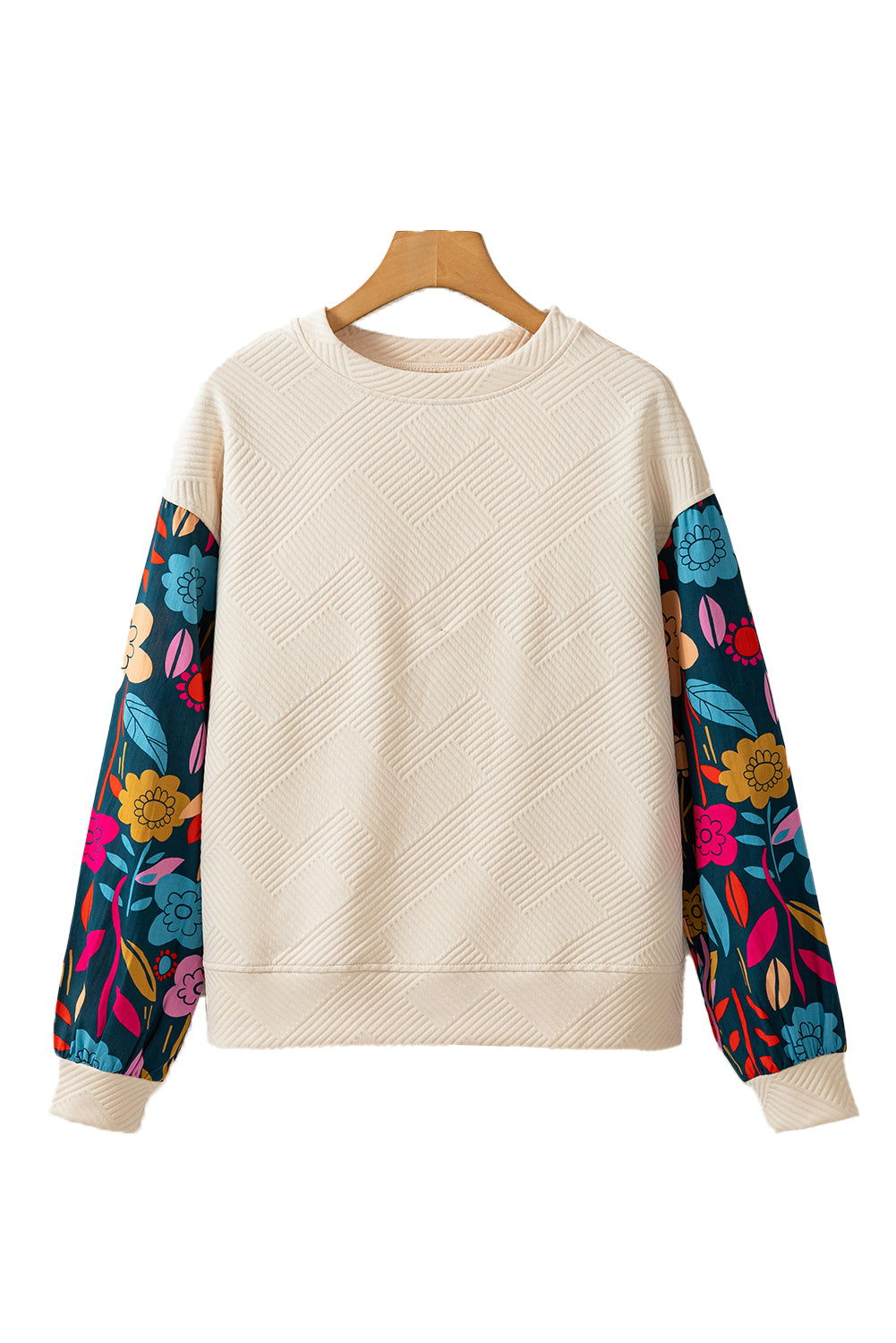 White Vintage Flower Sleeve Top (online only)