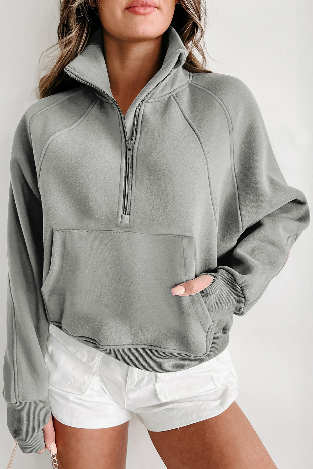 Zip Up Collar Sweatshirt (online only)