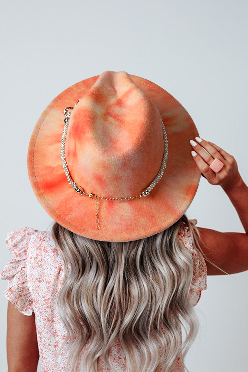 Apricot Pink Tie Dyed Woolen Hat (online only)