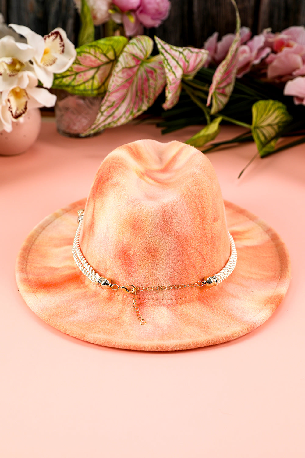 Apricot Pink Tie Dyed Woolen Hat (online only)