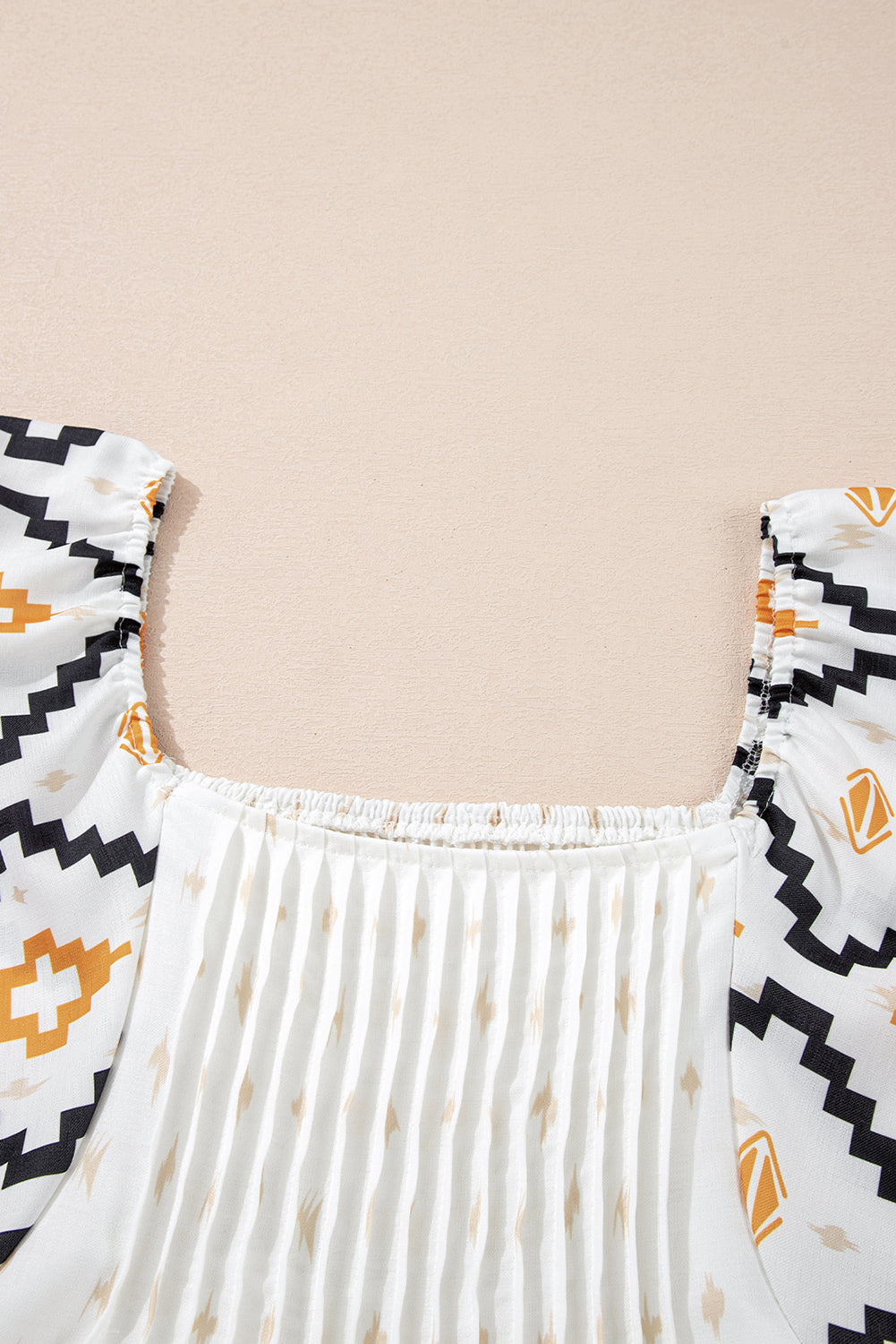 Geometric Print Pleated Mini Dress (online only)