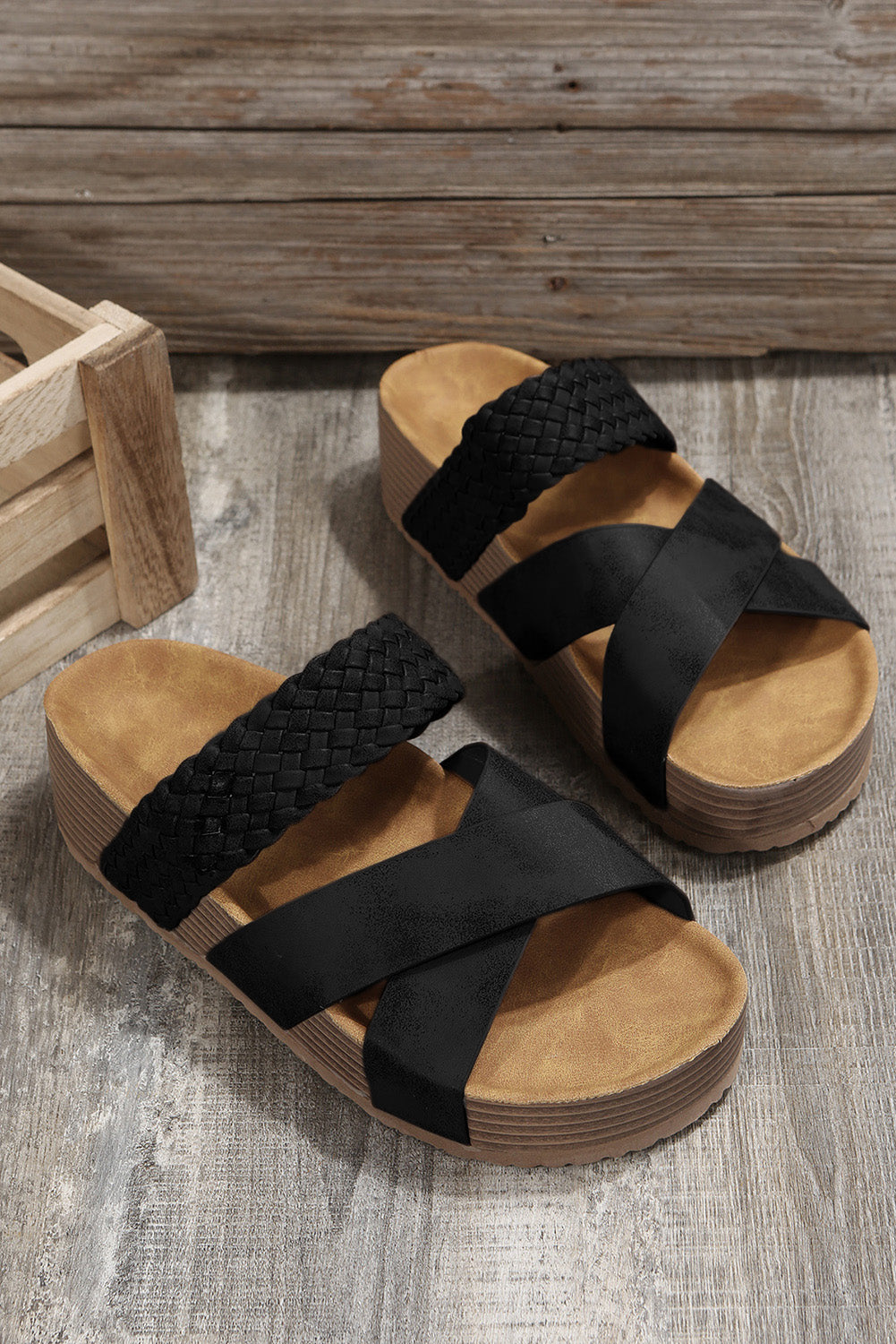 Braided Criss Cross Platform Slides (online only)