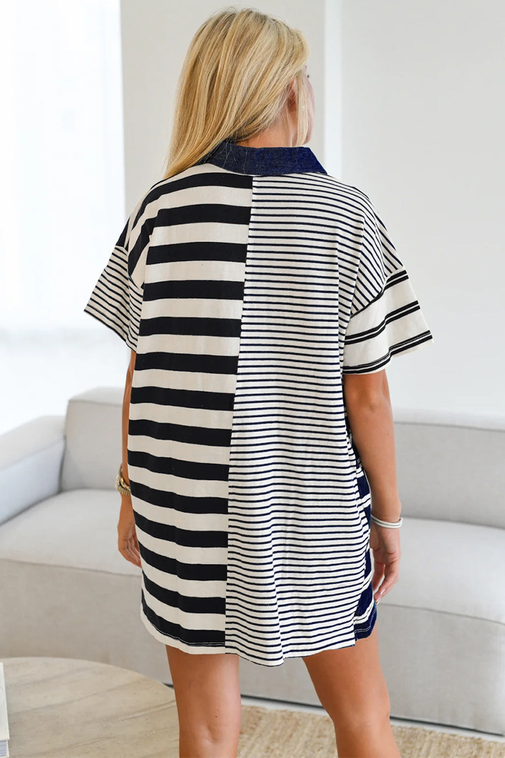 Striped Collared Mini Dress (online only)