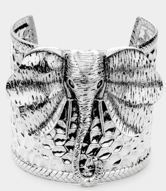 Hammered Elephant Cuff Bracelet