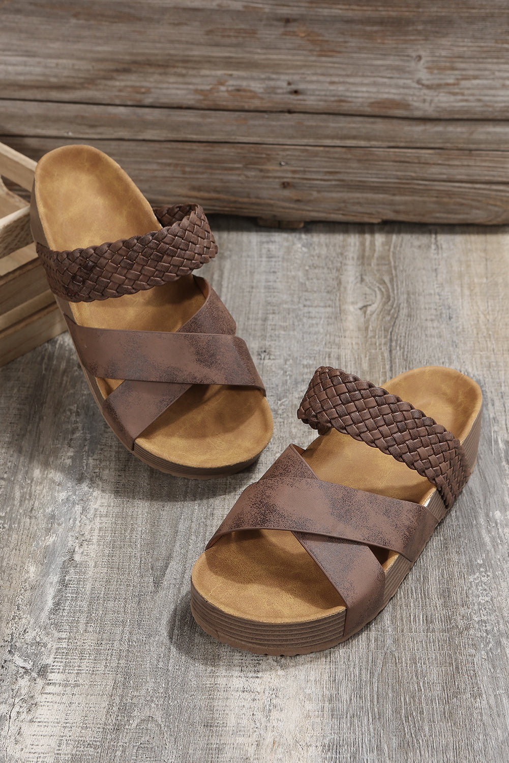 Braided Criss Cross Platform Slides (online only)