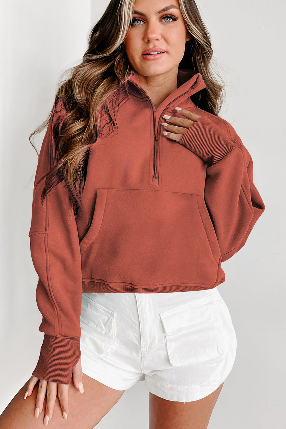 Zip Up Collar Sweatshirt (online only)