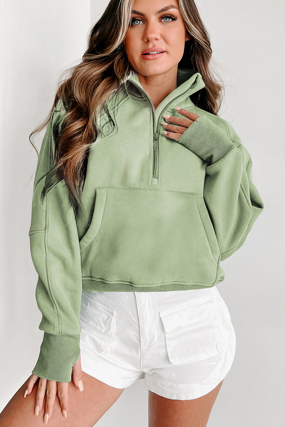 Zip Up Collar Sweatshirt (online only)