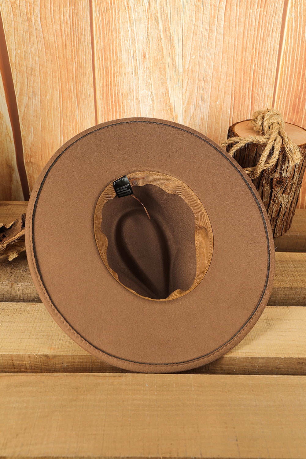 Brown Western Flat Brim Cowboy Woven Hat (online only)