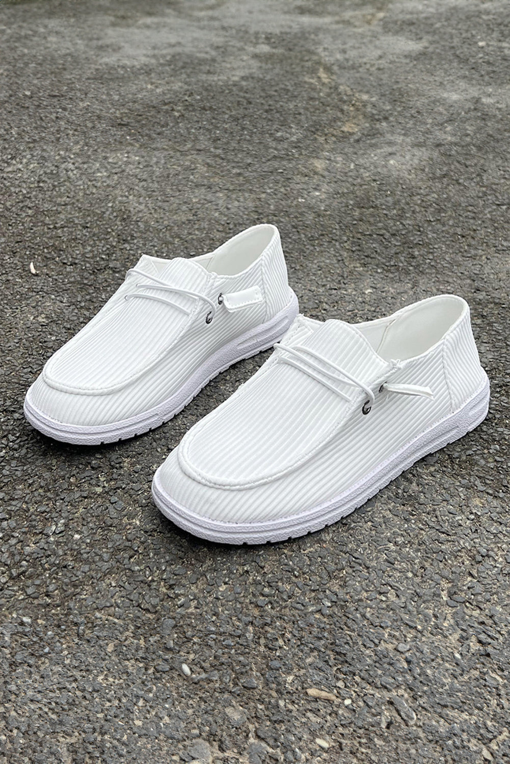 White Striped Casual Loafers (online only)