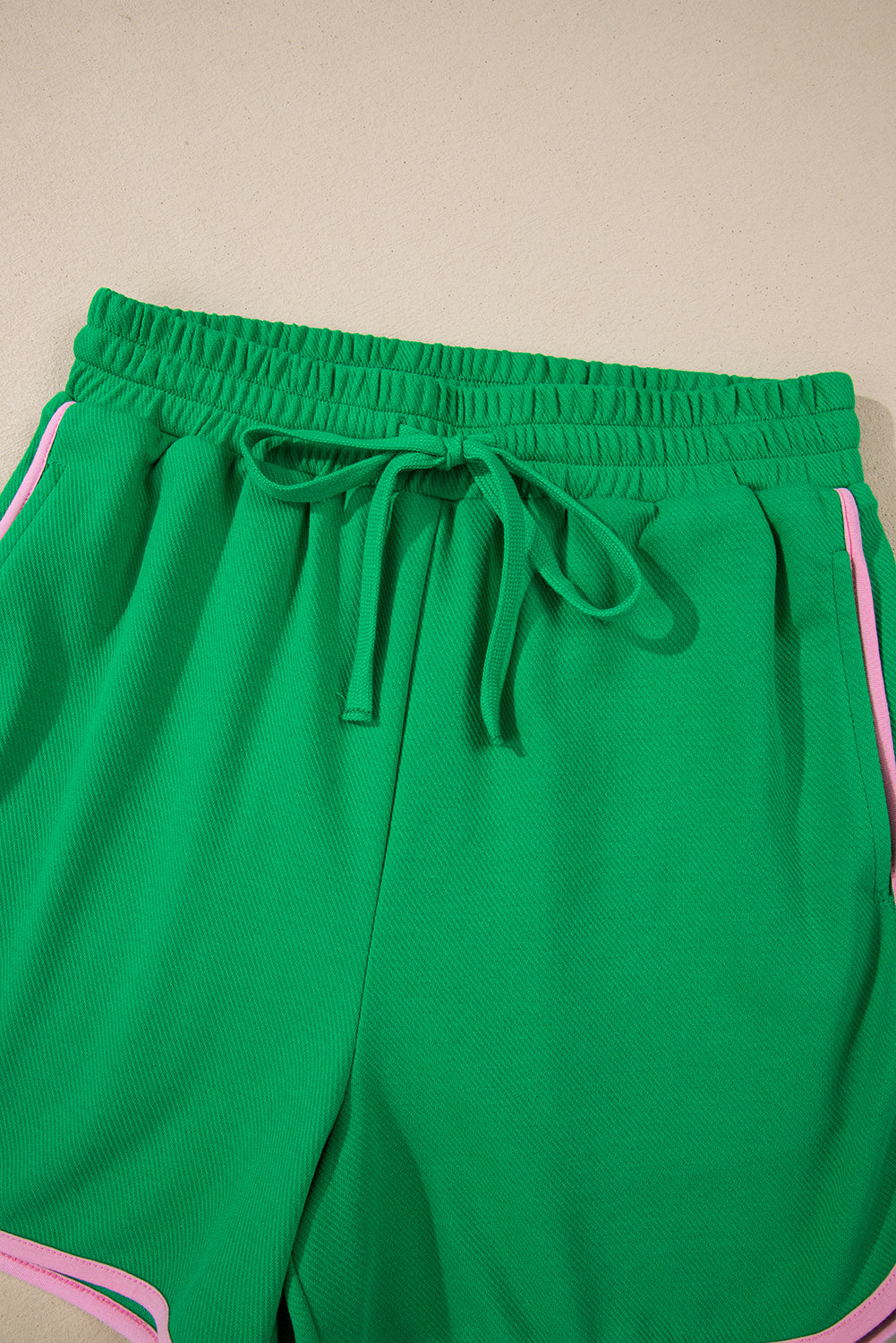 Bright Green Two Tone Textured Tee and Shorts Set (online only)