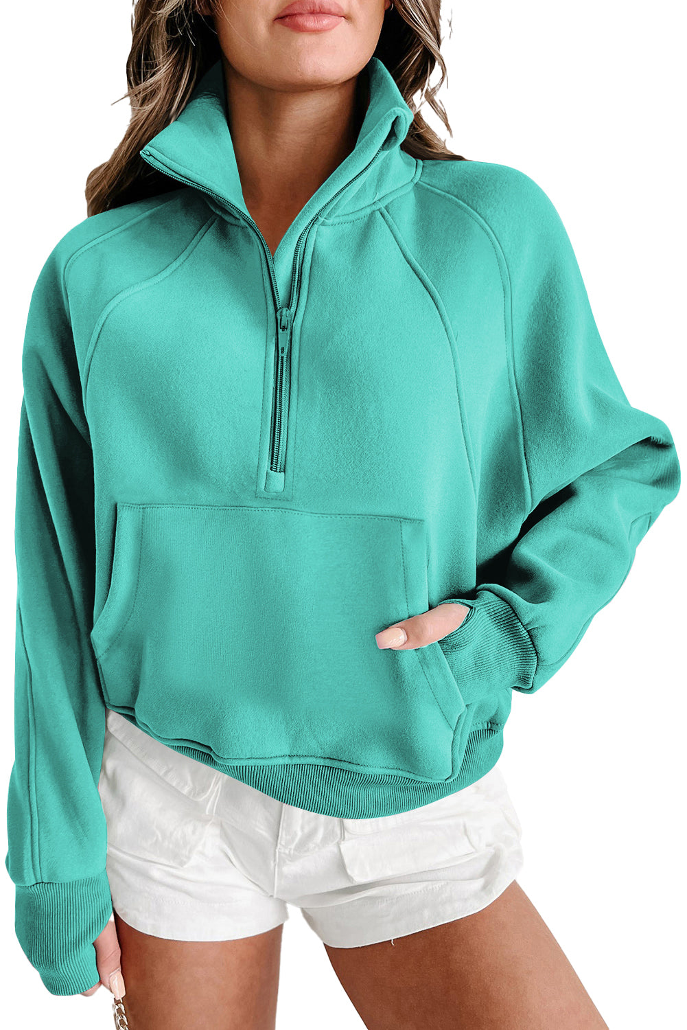 Zip Up Collar Sweatshirt (online only)