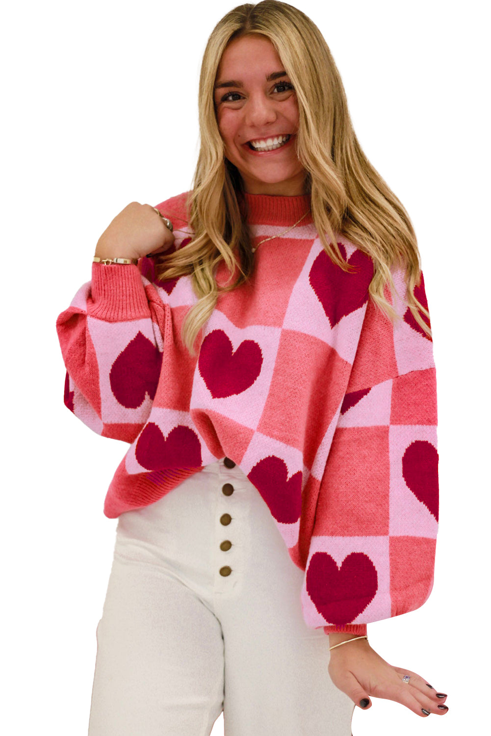 Heart Checkered Sweater (online only)