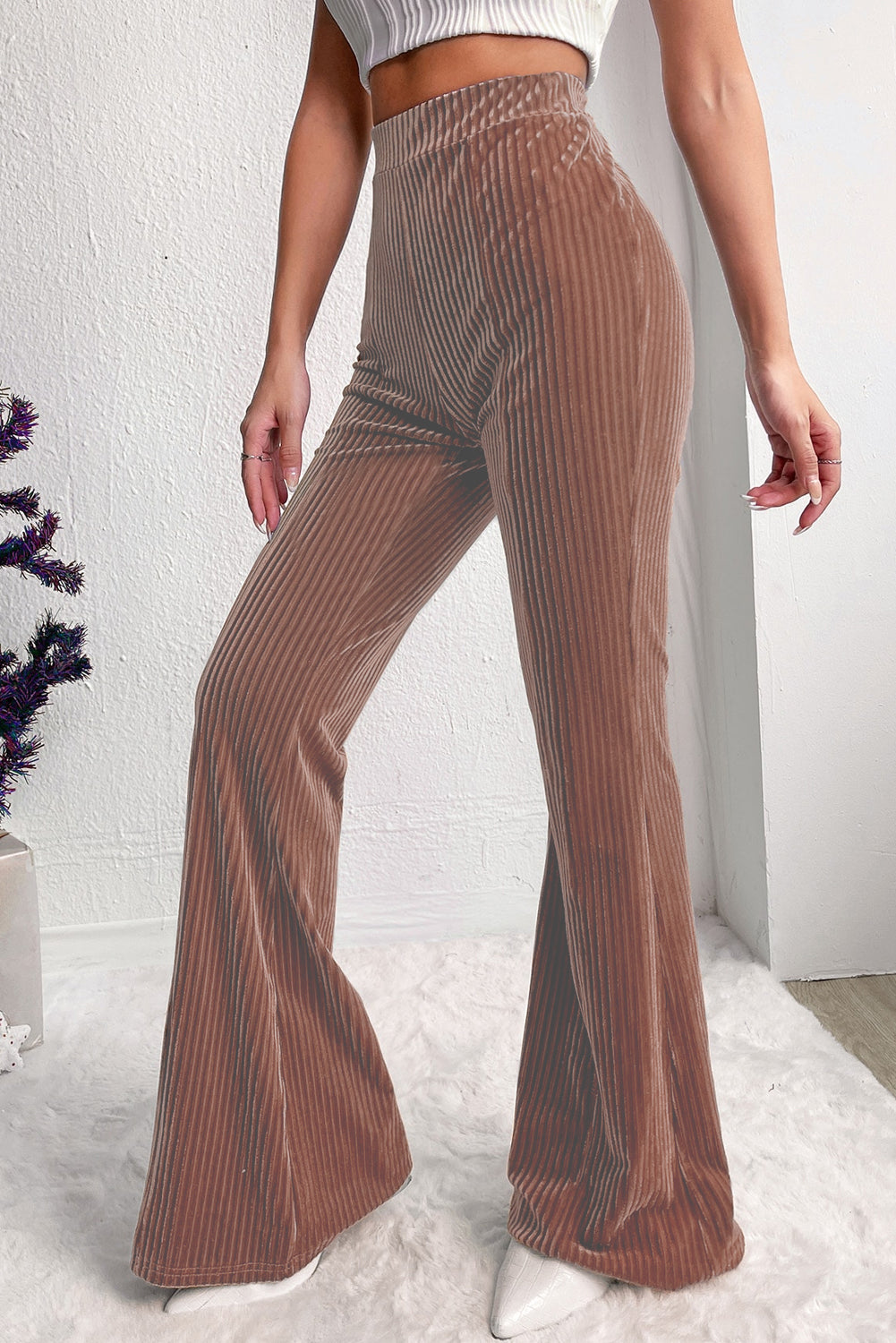 Chestnut Corduroy Flare Pants (online only)