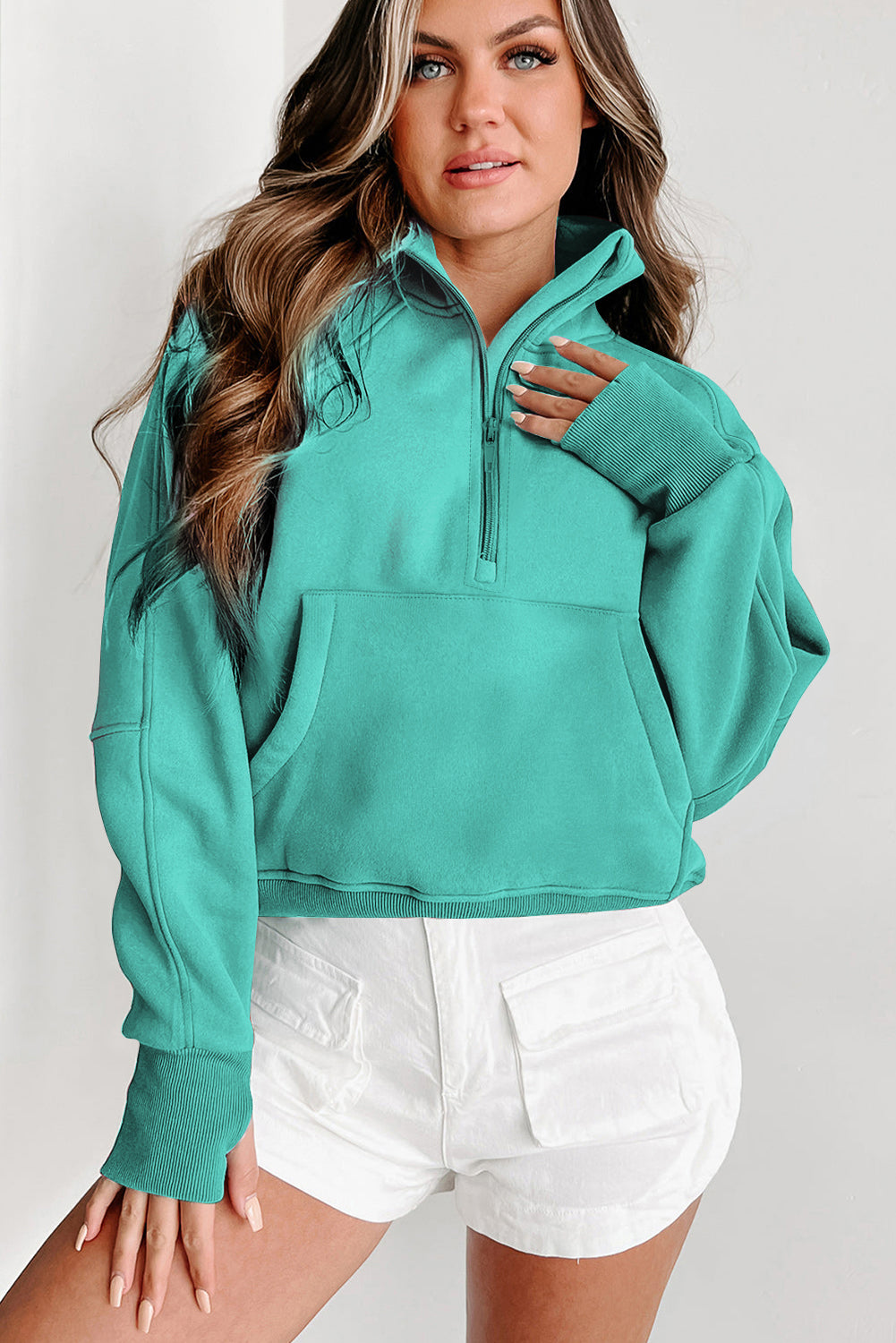 Zip Up Collar Sweatshirt (online only)