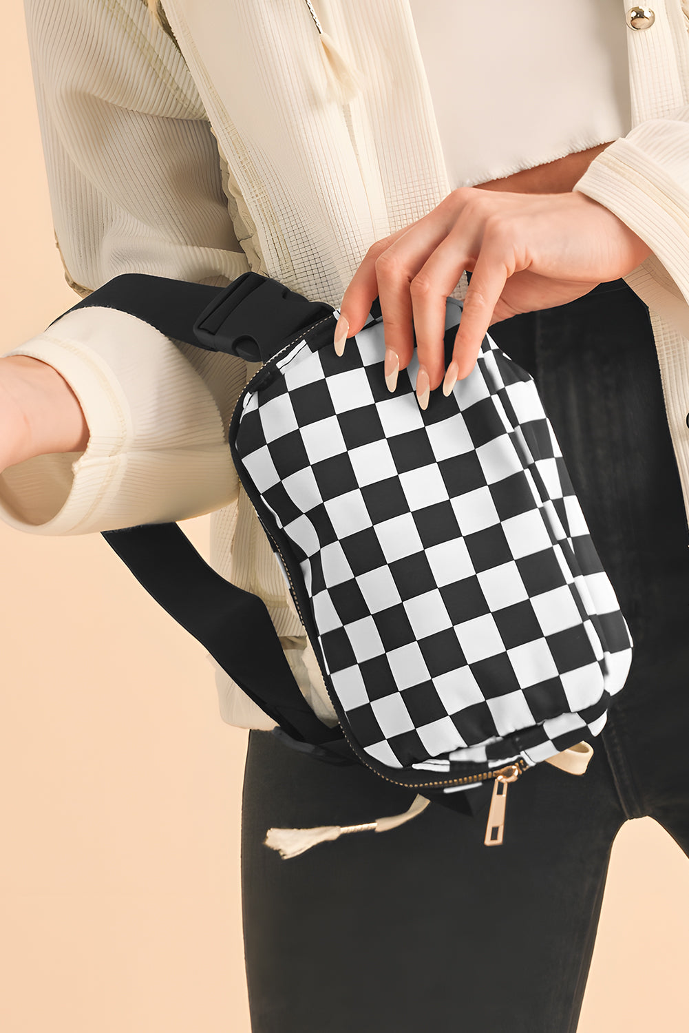 Checkered Print Crossbody (online only)