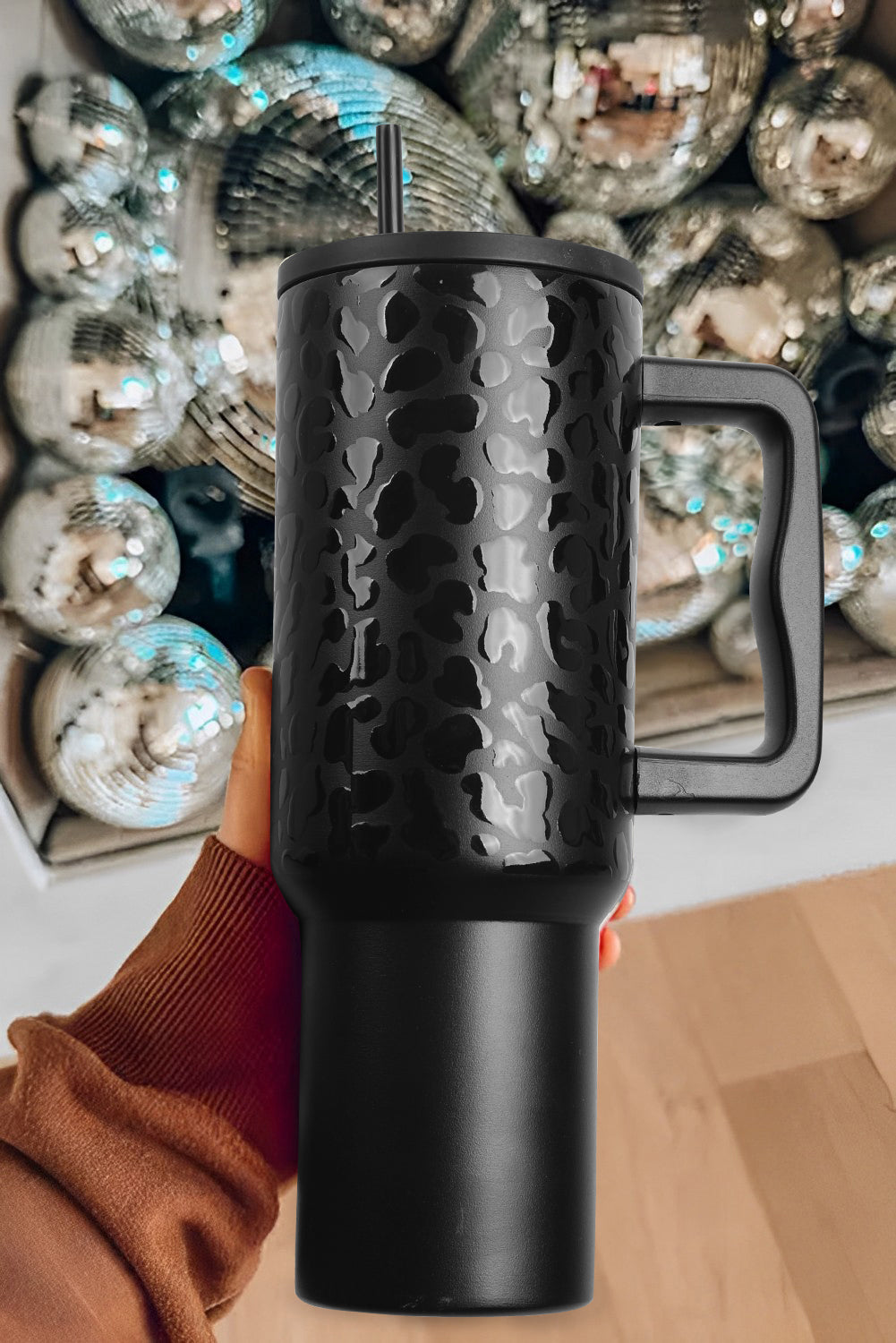 Leopard Emboss Straw Thermal Tumbler 40oz (online only)