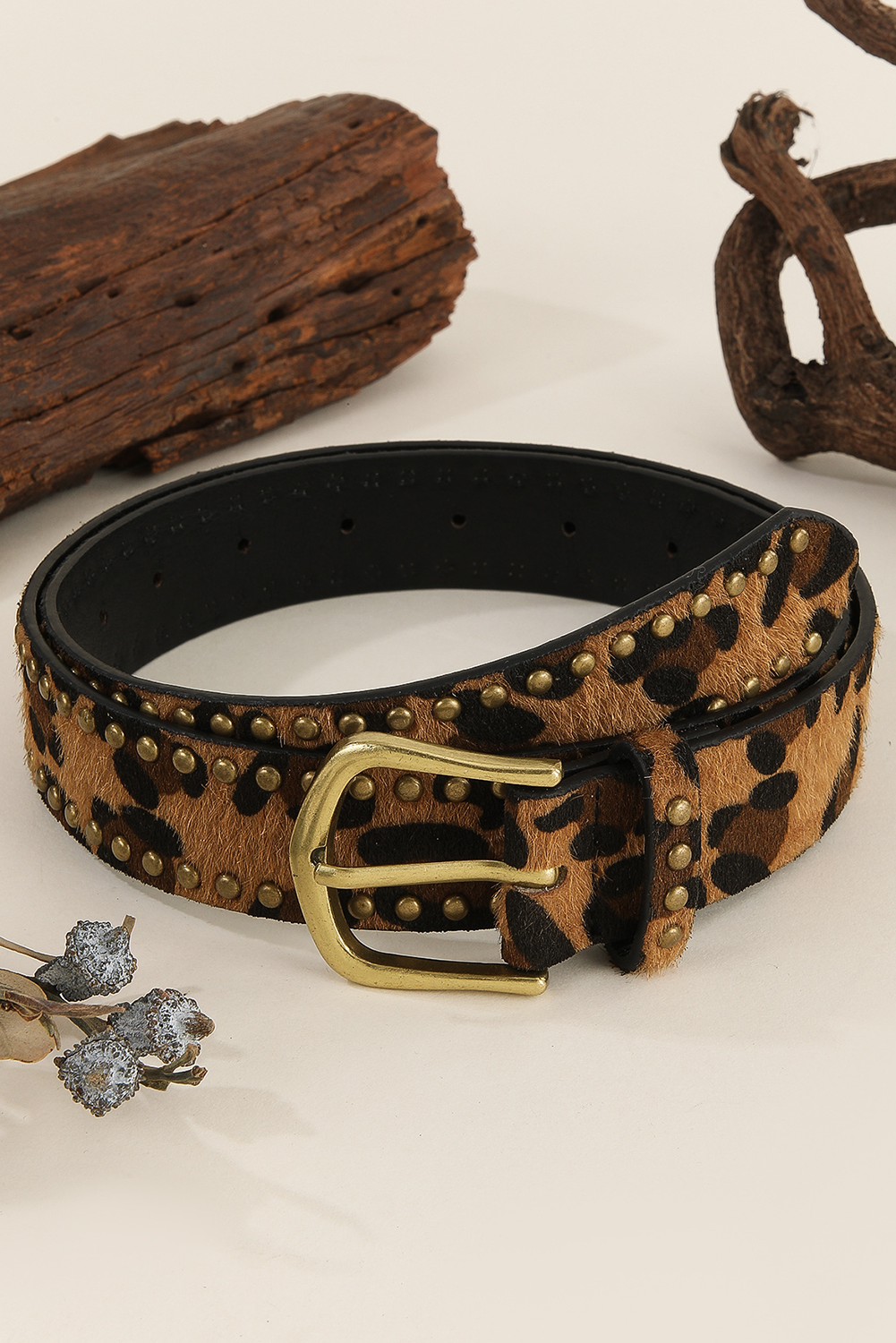 Chestnut Leopard Print Belt (online only)