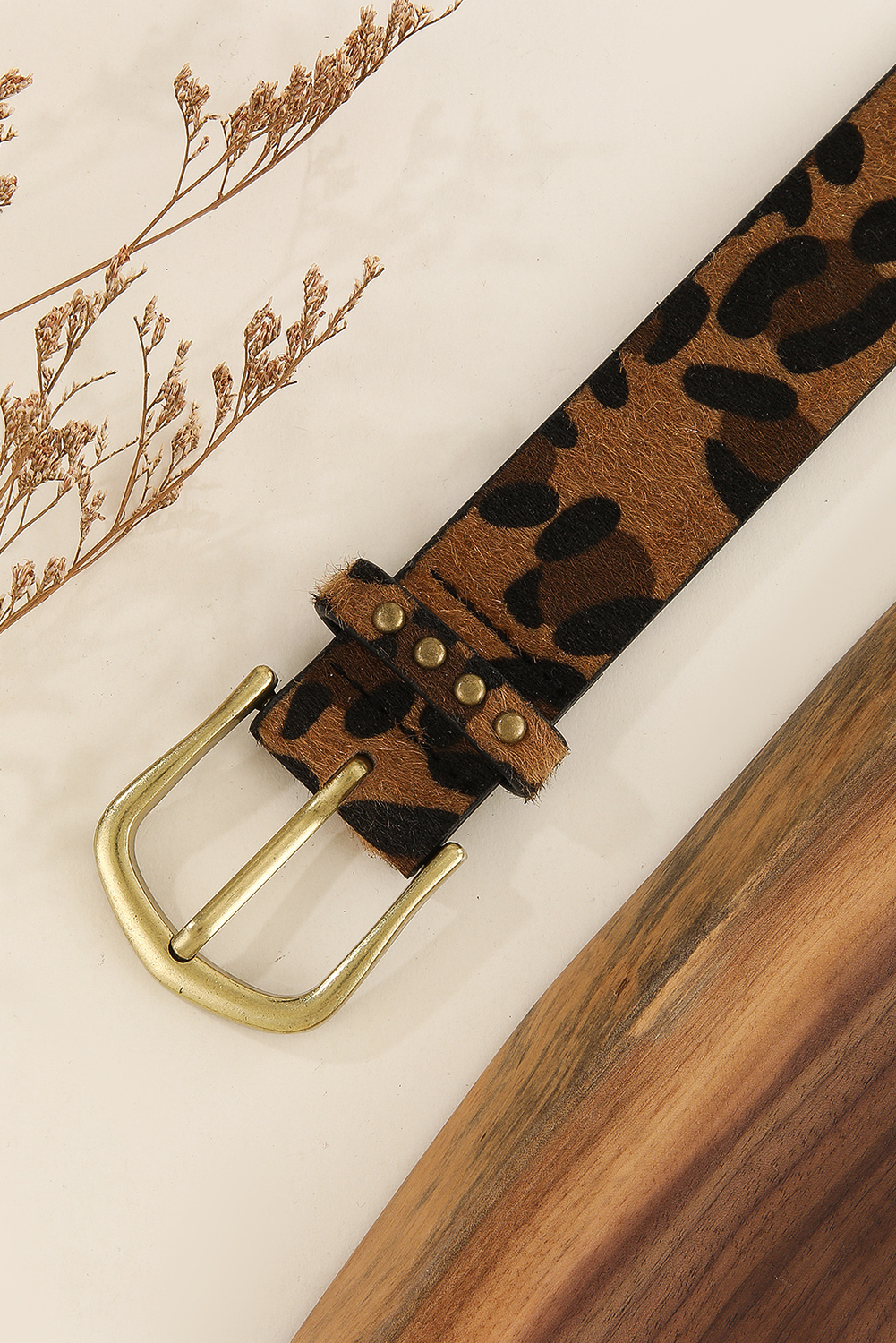 Chestnut Leopard Print Belt (online only)